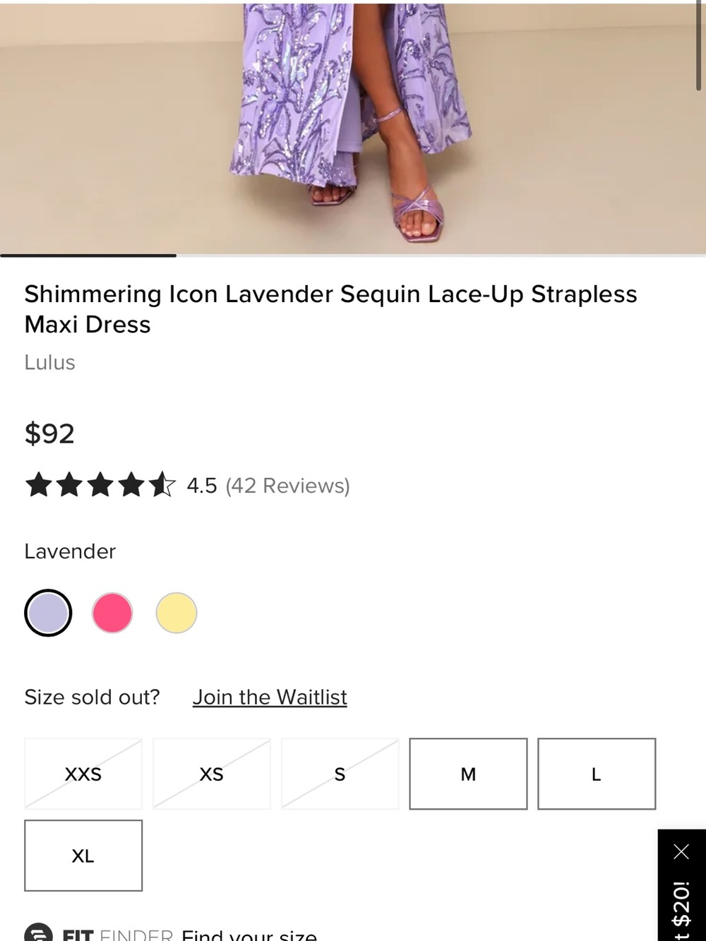 Lulus Shimmering Icon Lavender Sequin Lace-Up Strapless Maxi Dress - Picture 5 of 8